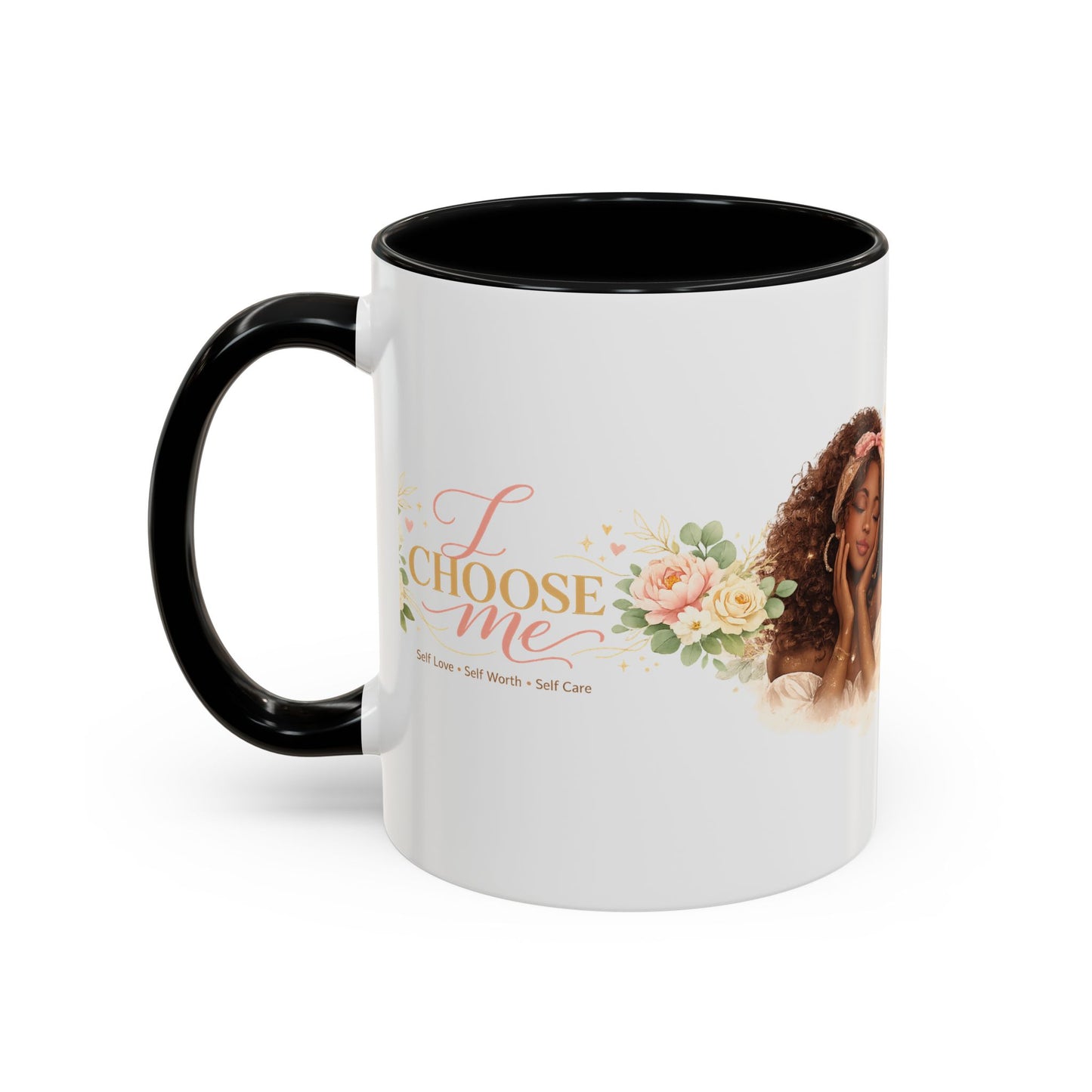 Inspirational 'Love Yourself' Coffee Mug — Floral Self-Care Accent Mug