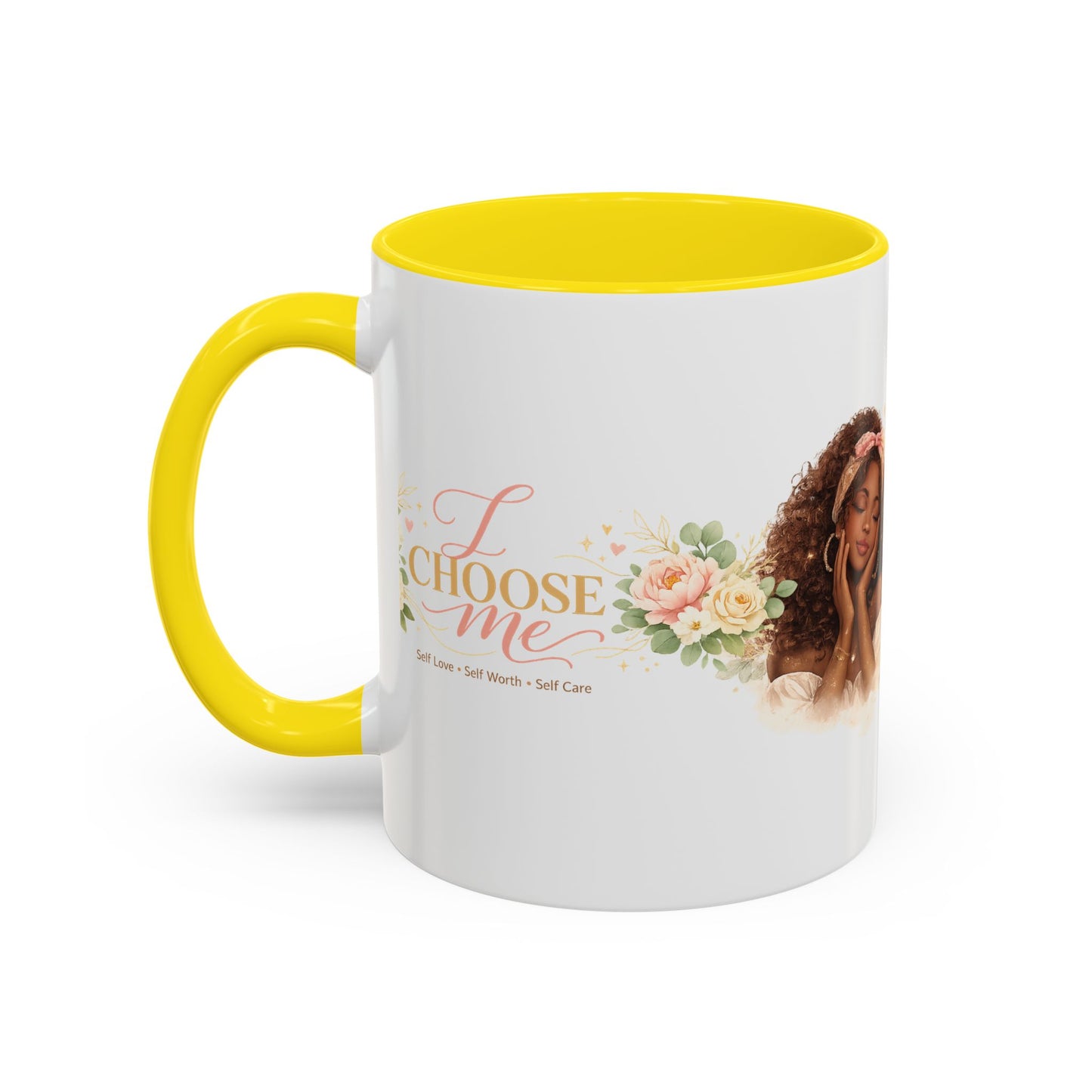 Inspirational 'Love Yourself' Coffee Mug — Floral Self-Care Accent Mug