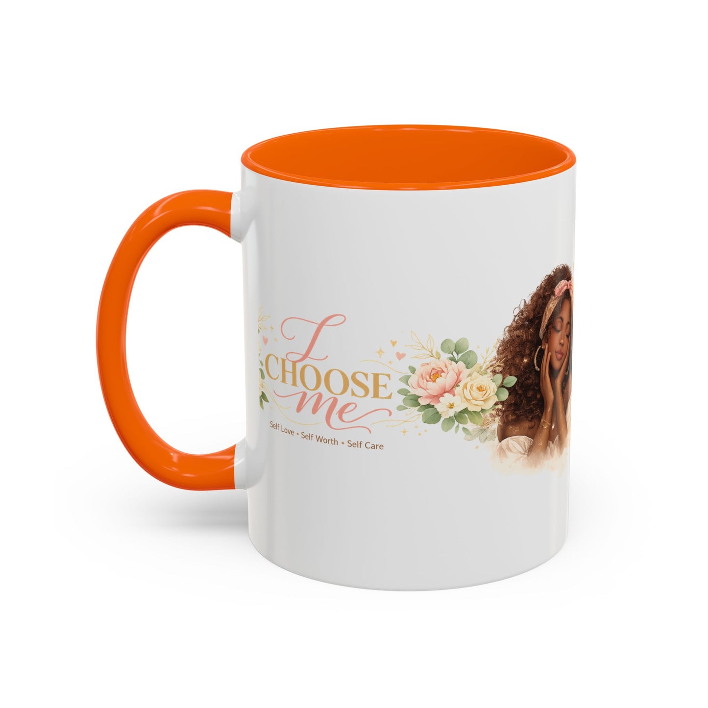 Inspirational 'Love Yourself' Coffee Mug — Floral Self-Care Accent Mug