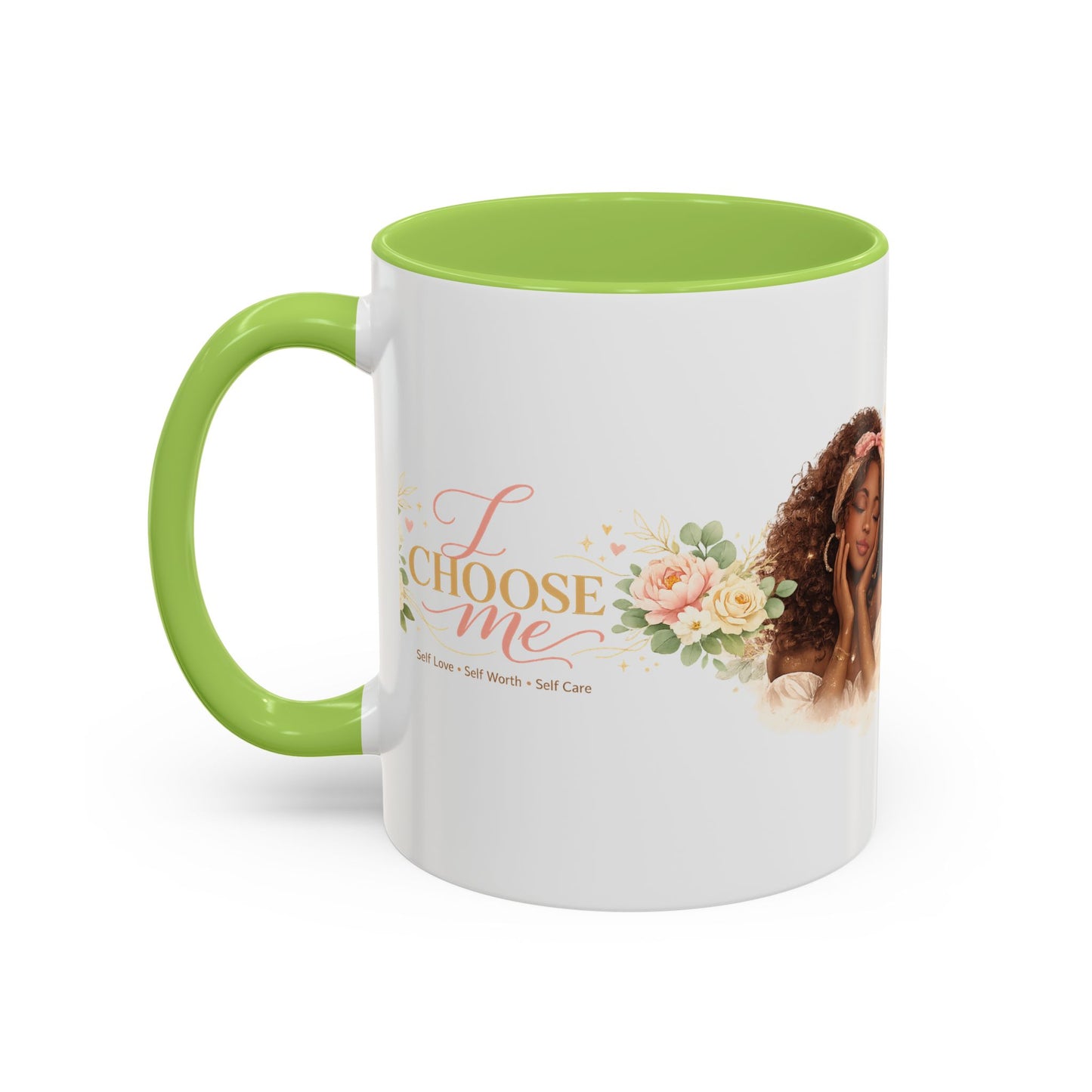 Inspirational 'Love Yourself' Coffee Mug — Floral Self-Care Accent Mug