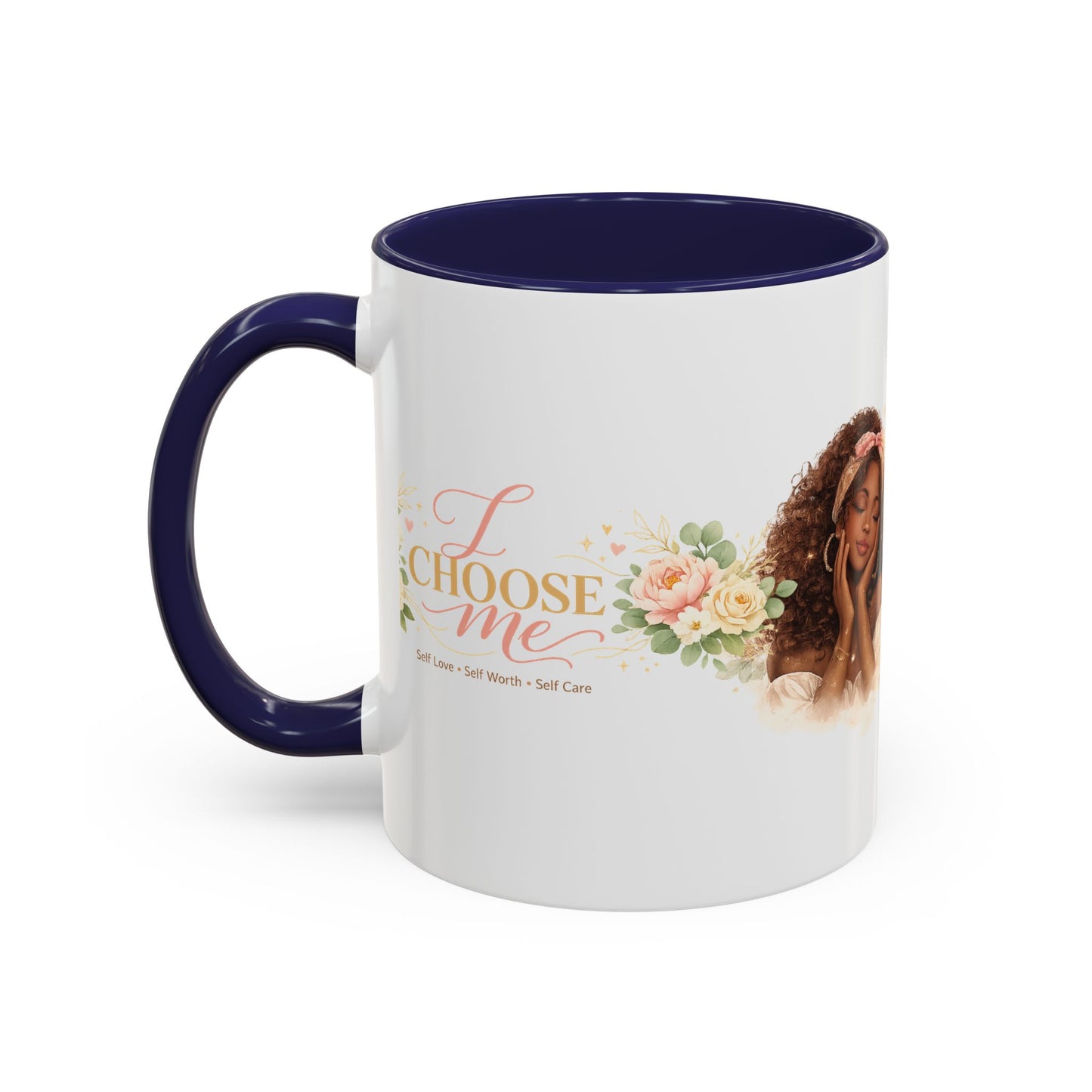 Inspirational 'Love Yourself' Coffee Mug — Floral Self-Care Accent Mug