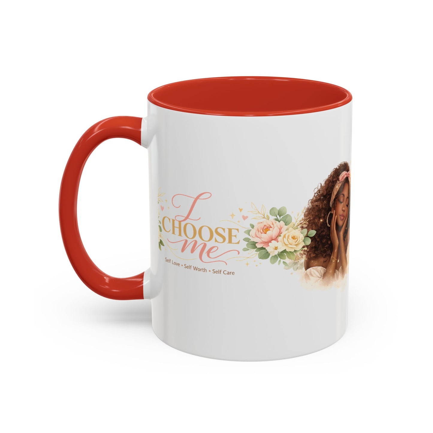 Inspirational 'Love Yourself' Coffee Mug — Floral Self-Care Accent Mug