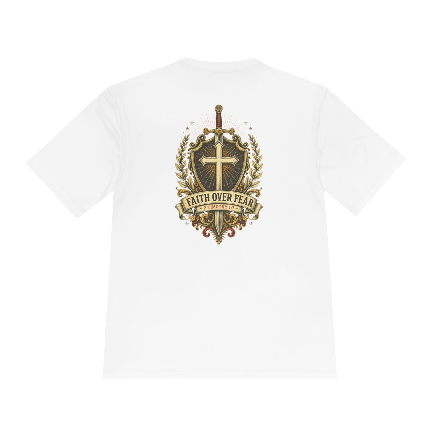 Faith Over Fear T‑Shirt — Christian Cross Shield Graphic Tee