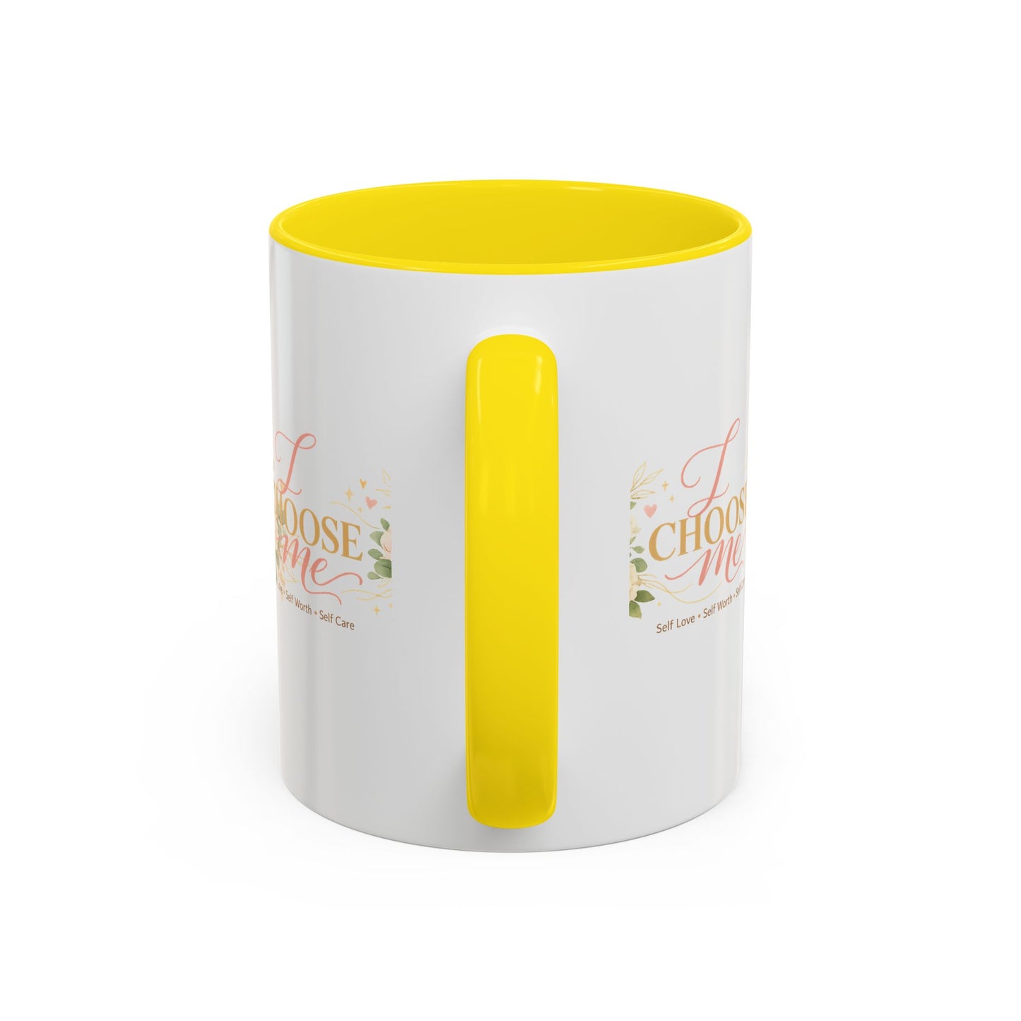 Inspirational 'Love Yourself' Coffee Mug — Floral Self-Care Accent Mug