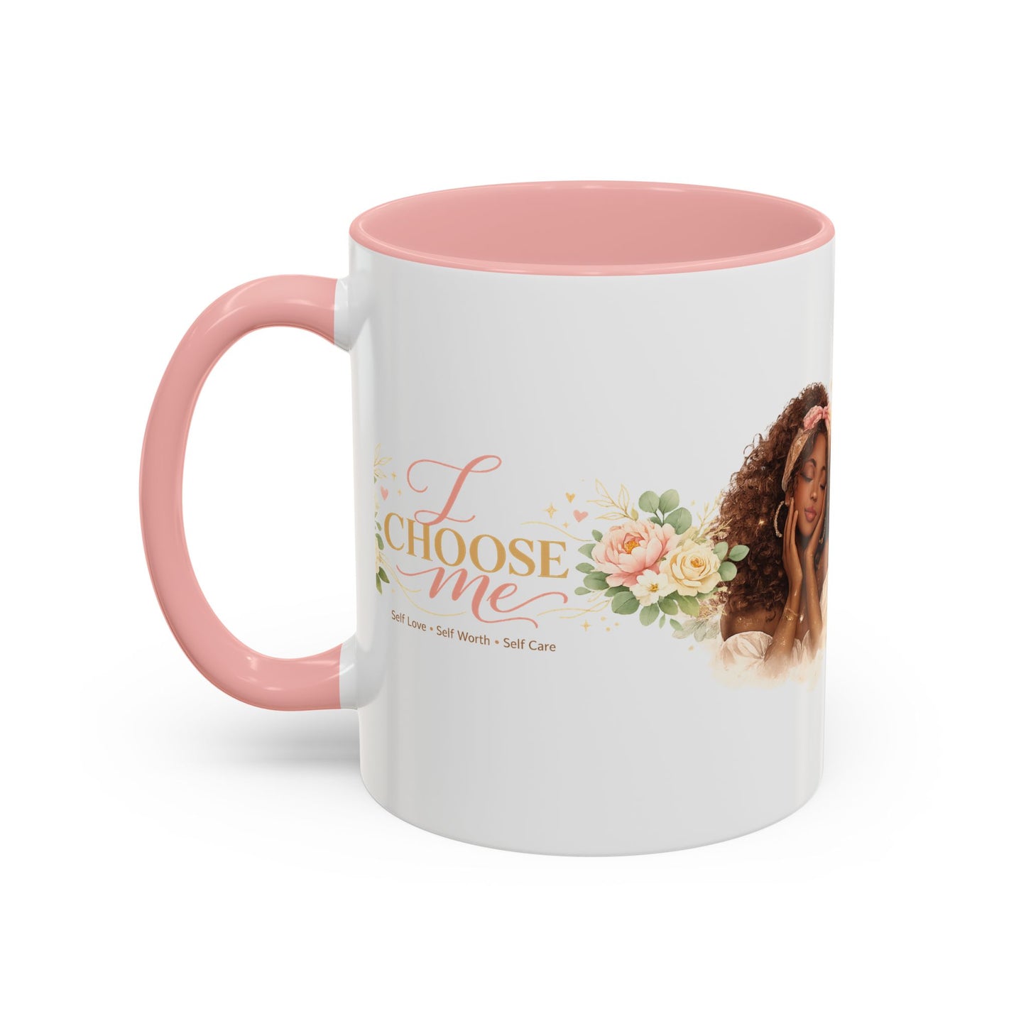 Inspirational 'Love Yourself' Coffee Mug — Floral Self-Care Accent Mug
