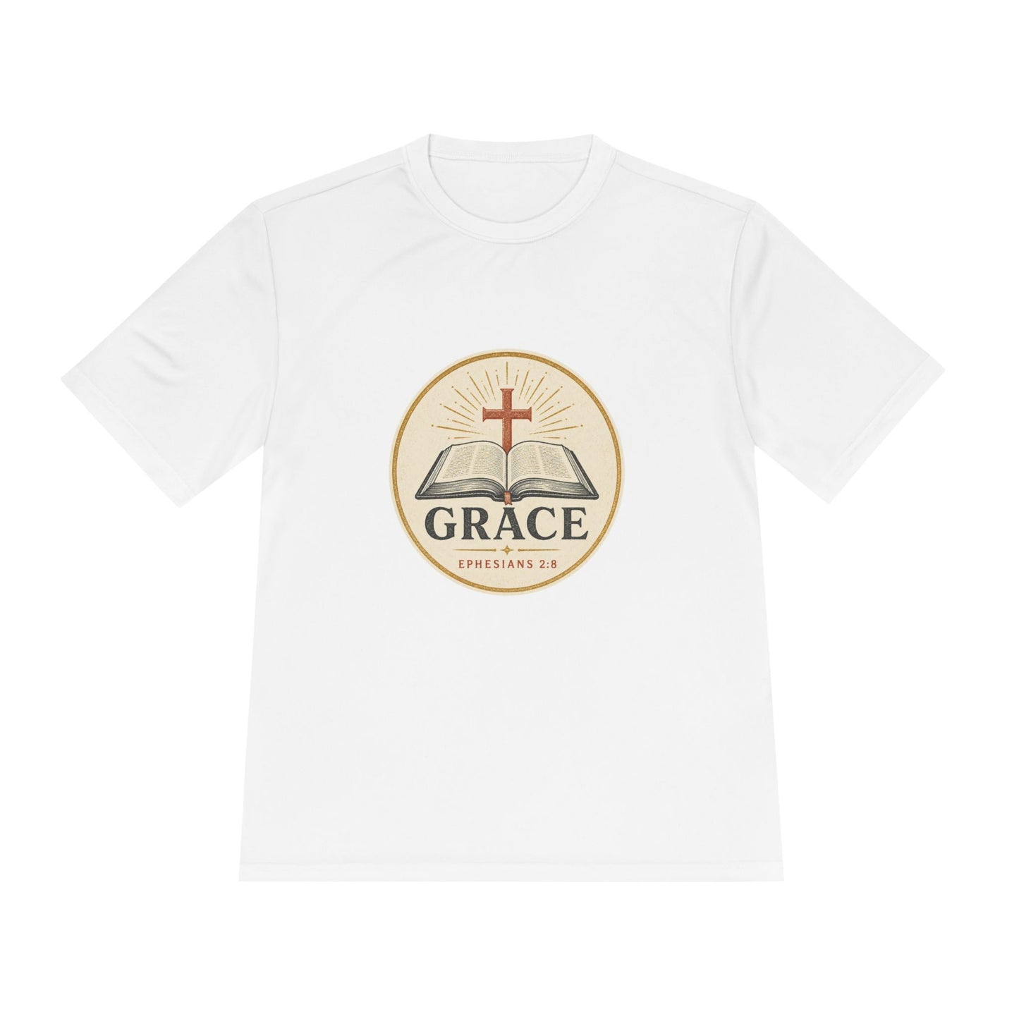 Grace Bible Tee — “Saved by Grace” Christian Moisture-Wicking Shirt