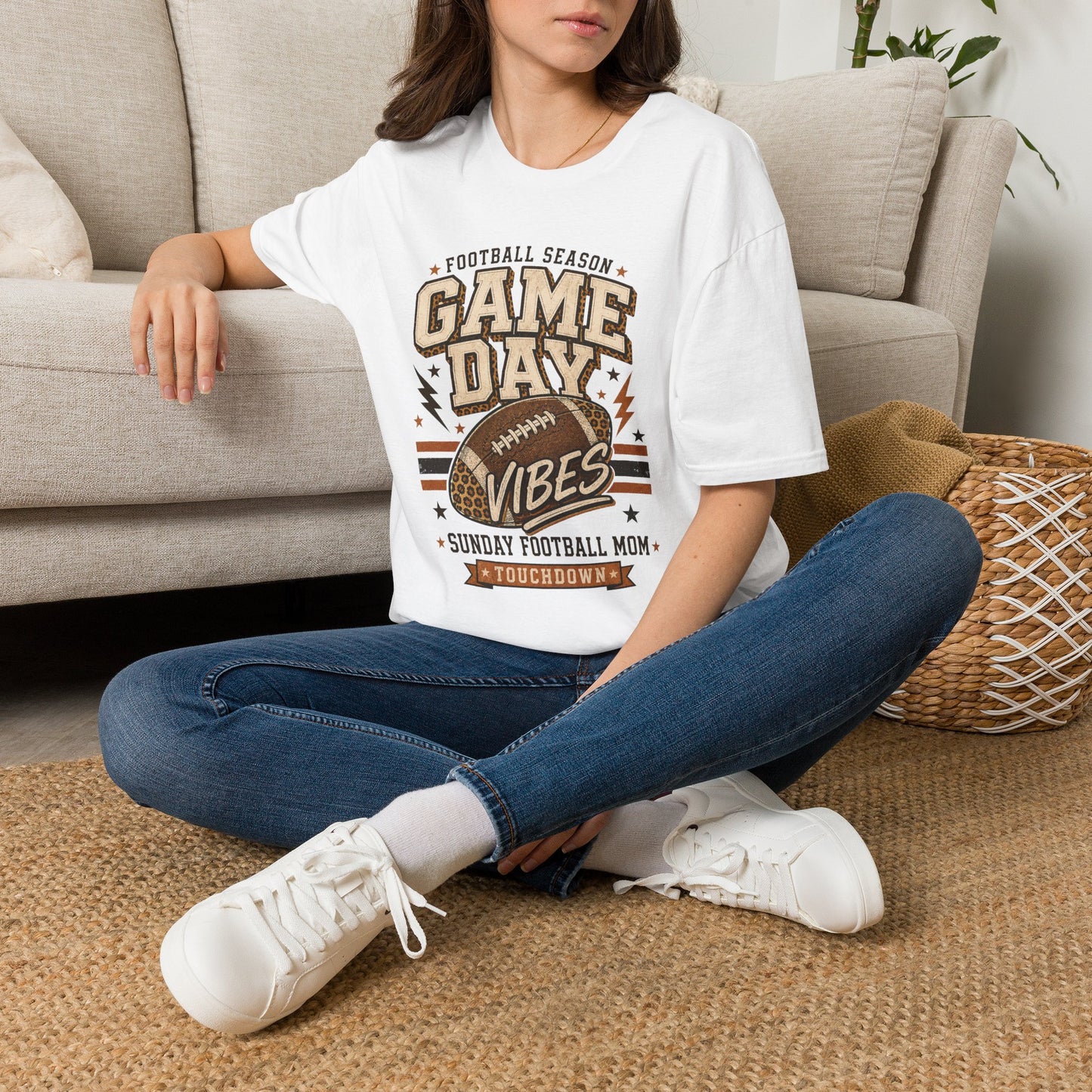 Game Day T-Shirt — 'Football Season Game Day Vibes' Graphic Tee for Fans & Sunday Football Moms