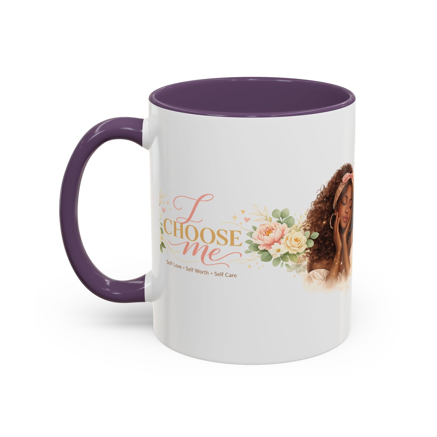 Inspirational 'Love Yourself' Coffee Mug — Floral Self-Care Accent Mug