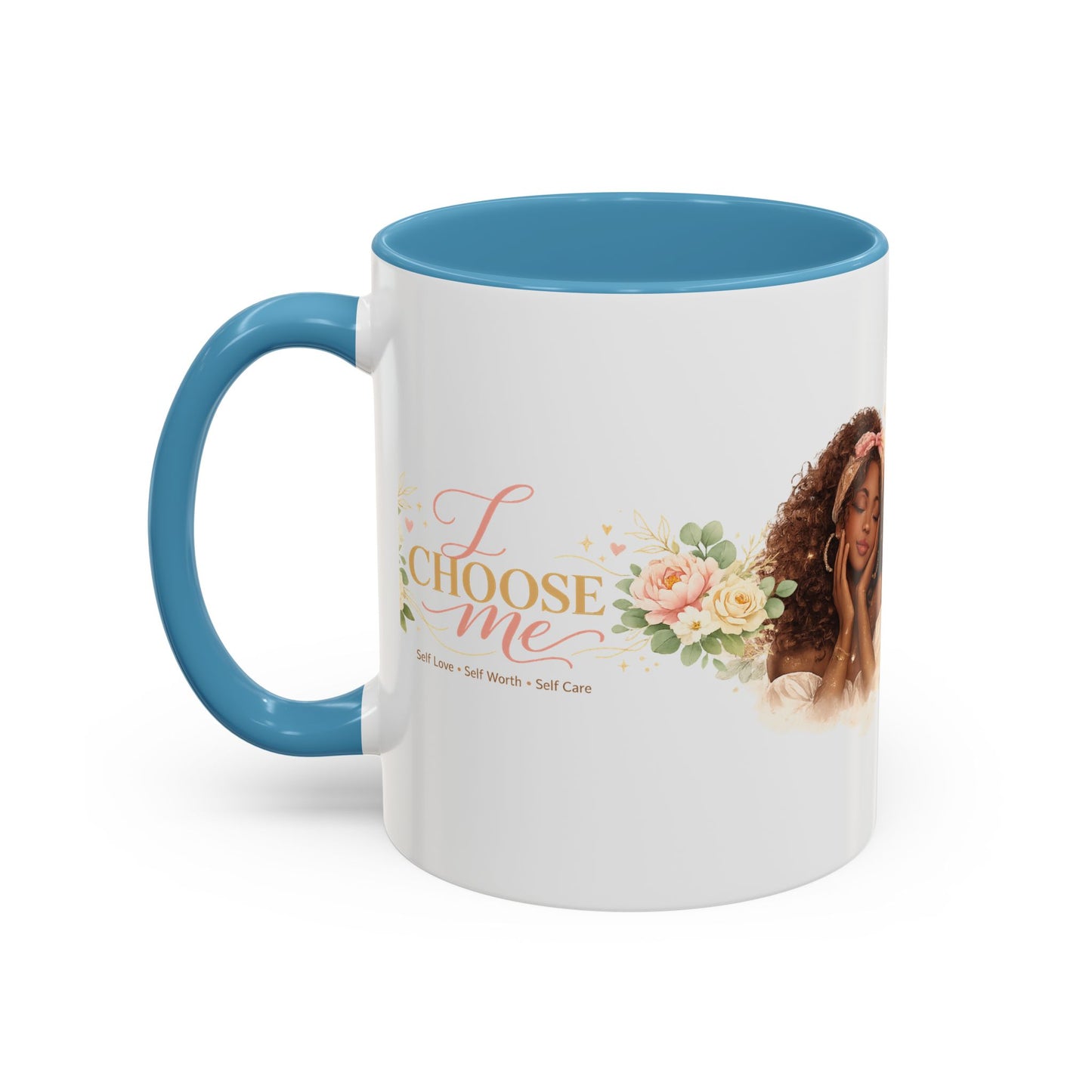 Inspirational 'Love Yourself' Coffee Mug — Floral Self-Care Accent Mug